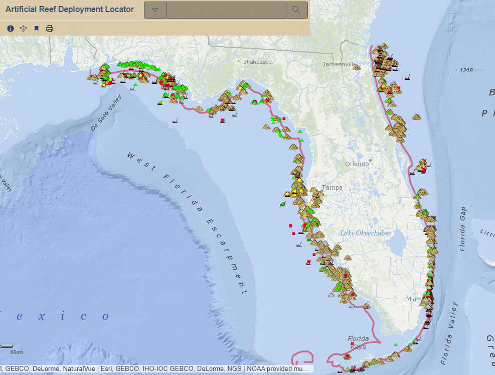 Top Spot Northeast Florida & South Georgia Offshore Fishing Map